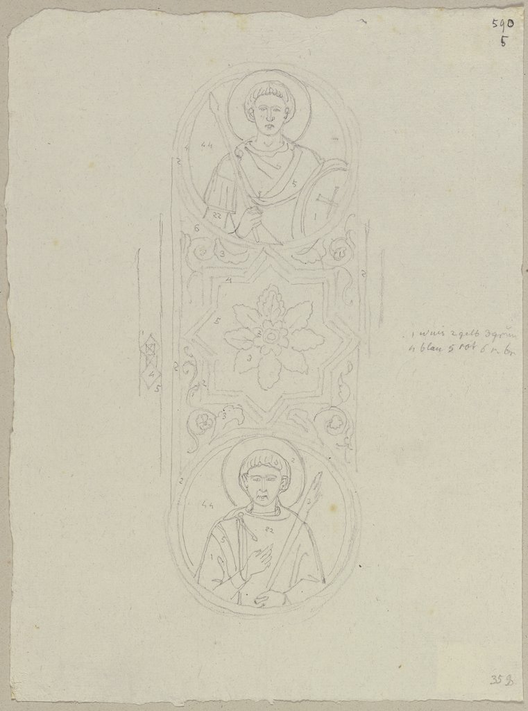 Aus den Verzierungen des Langschiffs der oberen Kirche von San Francesco in Assisi, Johann Anton Ramboux, after Cimabue