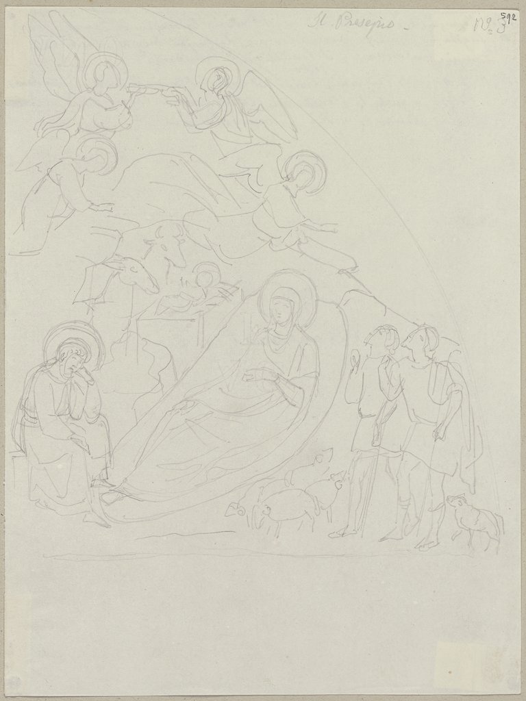 Aus dem Langschiff der oberen Kirche von San Francesco in Assisi, Johann Anton Ramboux, after Cimabue