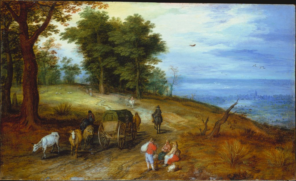 Wooded Landscape with Figures, Jan Brueghel the Elder