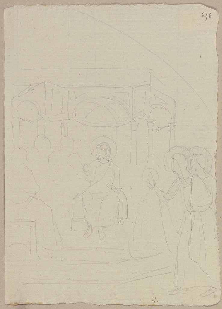 Aus dem Langschiff der oberen Kirche von San Francesco in Assisi, Johann Anton Ramboux, after Cimabue