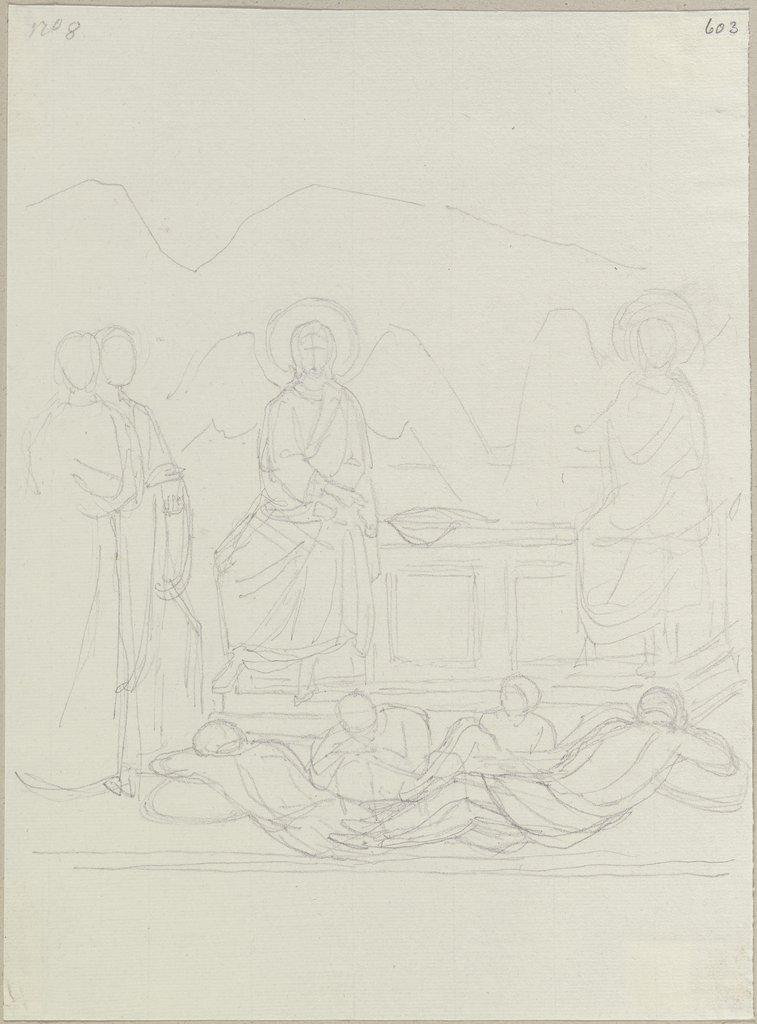 Aus dem Langschiff der oberen Kirche von San Francesco in Assisi, Johann Anton Ramboux, nach Cimabue