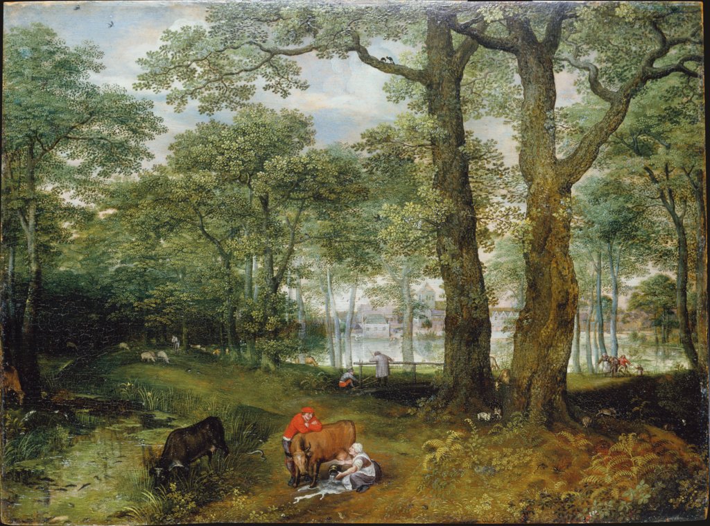 Animals Grazing beneath Trees, Lucas van Valckenborch