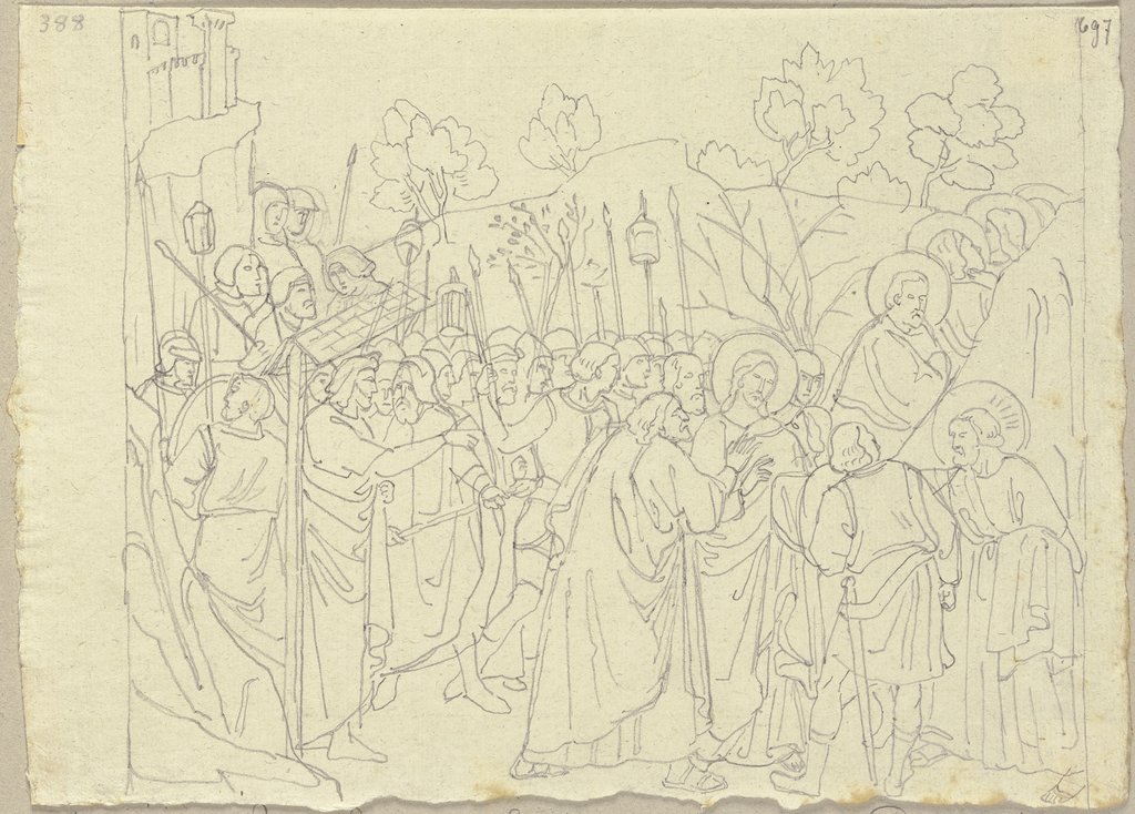 The Taking of Christ, Johann Anton Ramboux, after Puccio Capanna