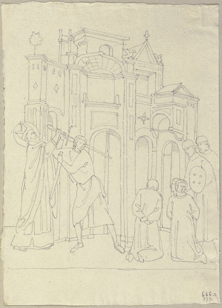 Geschichte des heiligen Nikolaus in der Kapelle des Heiligen in S. Francesco zu Assisi, Johann Anton Ramboux, after Stefano Fiorentino