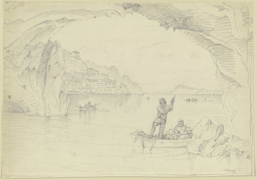 Blick auf Amalfi von der Grotte aus, Carl Morgenstern