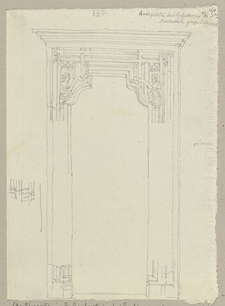 Antiporta in Santa Scolastica bei Subiaco, welche zum Refektorium führt, aus dem 14. Jahrhundert, Johann Anton Ramboux