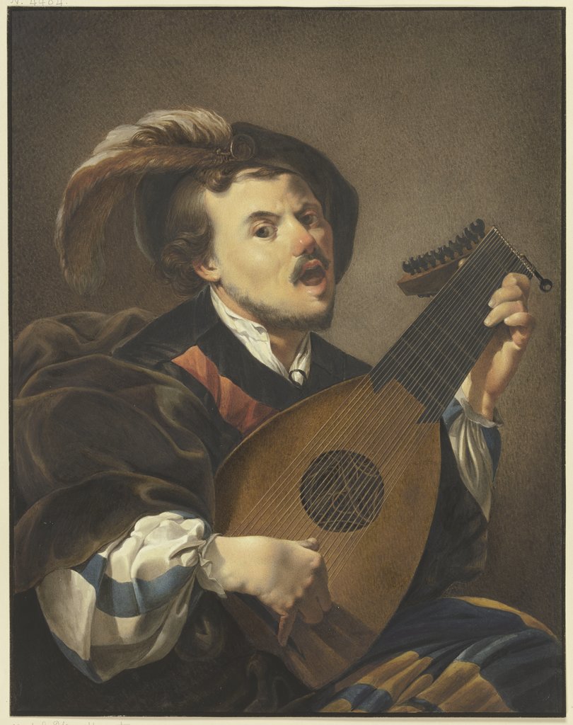 A lute player, Johann Friedrich Morgenstern, after Hendrick ter Brugghen