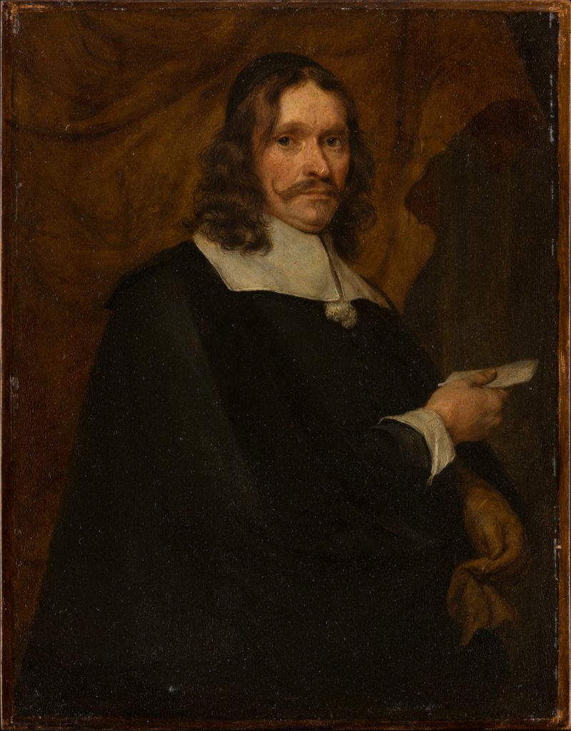 Portrait of a Man with Letter, Gonzales Coques;  circle