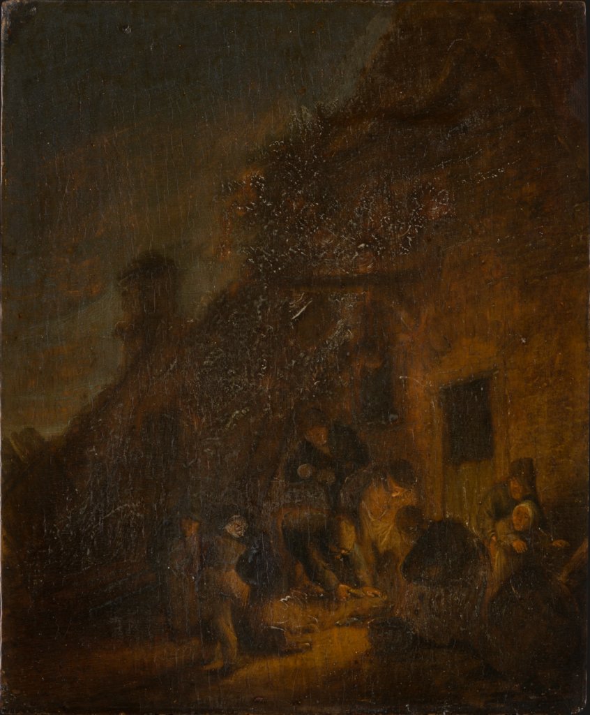 Slaughtering a Pig by Torchlight, Adriaen van Ostade