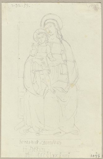 Madonnendarstellung aus dem 15. Jahrhundert, Johann Anton Ramboux, after Italian, 15th century;   ?