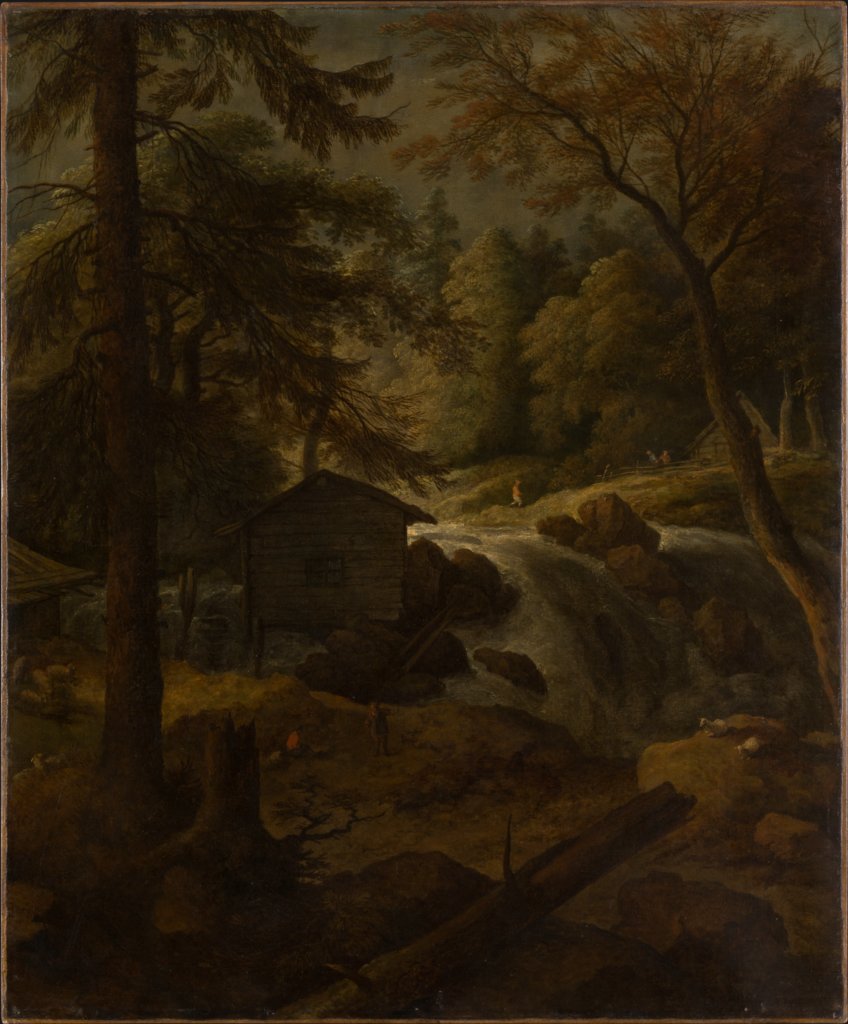 Norwegian Landscape with Watermill on a Stream, Allaert van Everdingen