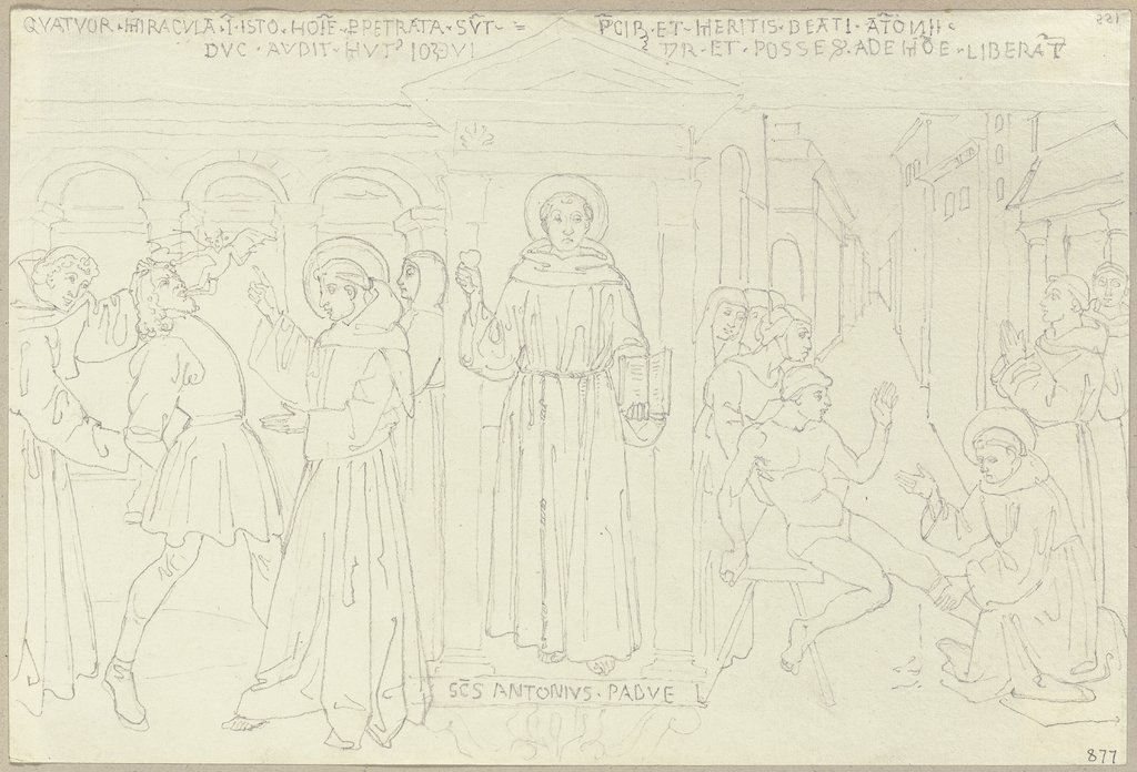 Aus dem Leben des Antonius von Padua in San Francesco zu Montefalco, Johann Anton Ramboux, nach Niccolò di Liberatore;  Schule