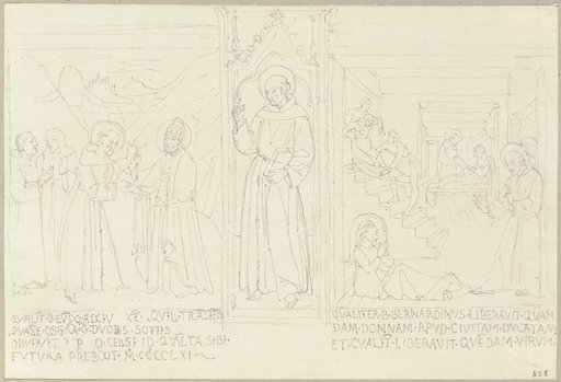 Aus dem Leben des Antonius von Padua in San Francesco zu Montefalco, Johann Anton Ramboux, after Niccolò di Liberatore;  school