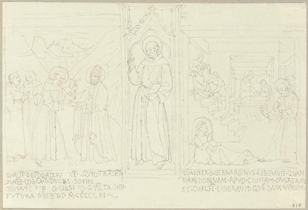 Aus dem Leben des Antonius von Padua in San Francesco zu Montefalco, Johann Anton Ramboux, after Niccolò di Liberatore;  school