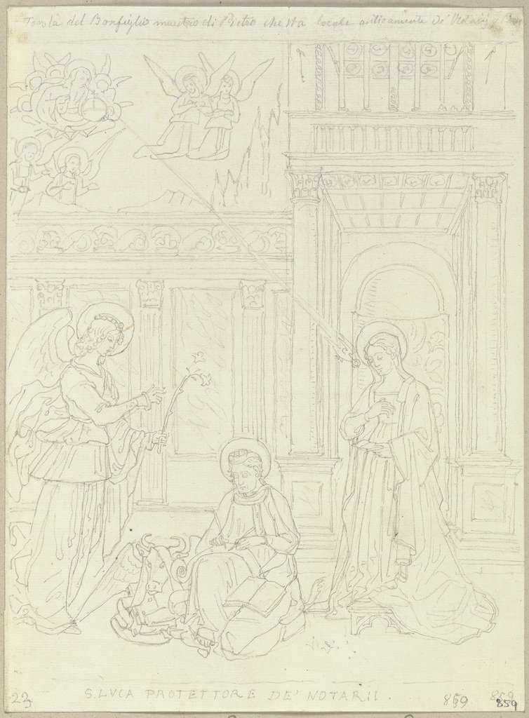 In der Nortarialstube zu Perugia, Johann Anton Ramboux, nach Benedetto Bonfigli