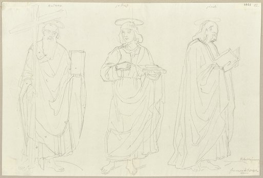 Auf einer Tafel in der Sakristei des Domes zu Urbino (?), Johann Anton Ramboux, nach Francesco del Borgo
