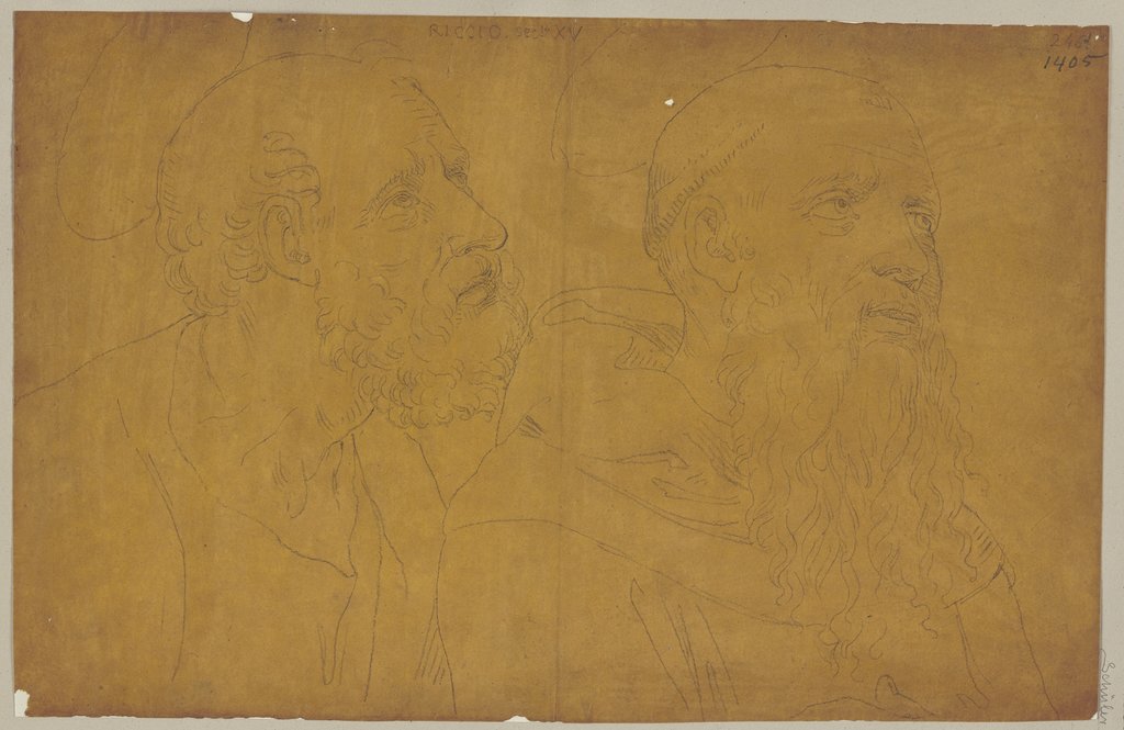 Heads of two saints, Johann Anton Ramboux, after Bartolomeo Neroni