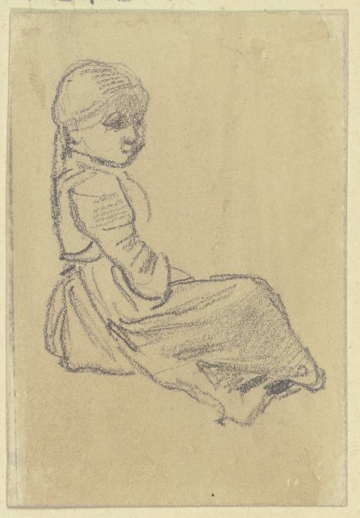 Sitting child to the right, Jakob Fürchtegott Dielmann