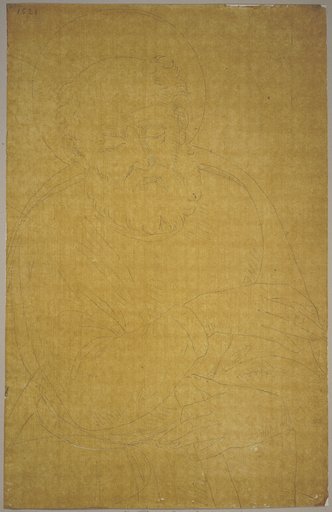 Joseph von Nazareth, Detail aus einem Fresko mit der Heiligen Familie und dem Johannesknaben von Raffaello dal Colle im Castel Buccione bei Urbino, Johann Anton Ramboux, nach Raffaello dal Colle