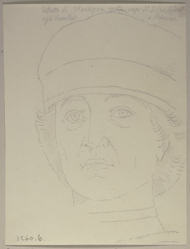 Selbstbildnis Andrea Mantegnas, nach einem Fresko in der Chiesa degli Eremitani in Padua, Johann Anton Ramboux, nach Andrea Mantegna