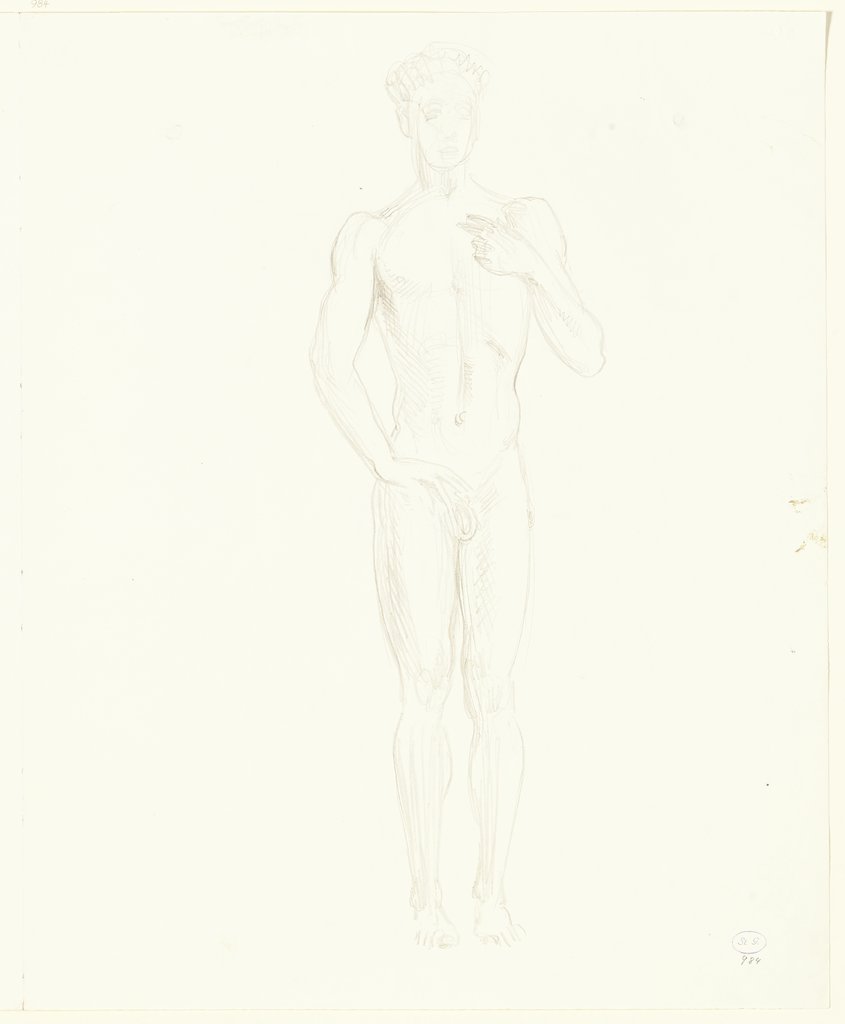 Standing male nude, Richard Scheibe