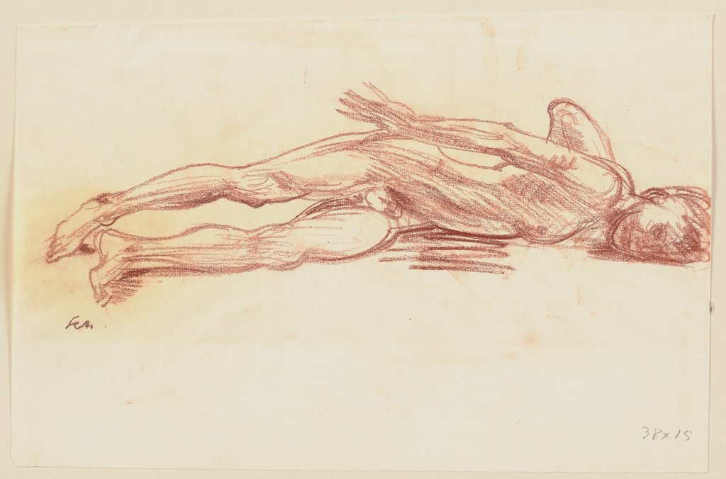 Reclining male nude, Richard Scheibe