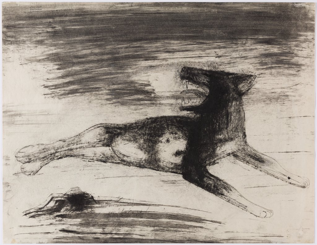 Liegender Wolf, Josef Hegenbarth