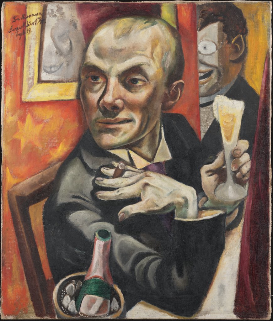 Selbstbildnis mit Sektglas, Max Beckmann