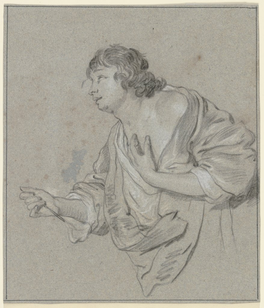 Young man, looking up, Jacob Adriaensz. Backer