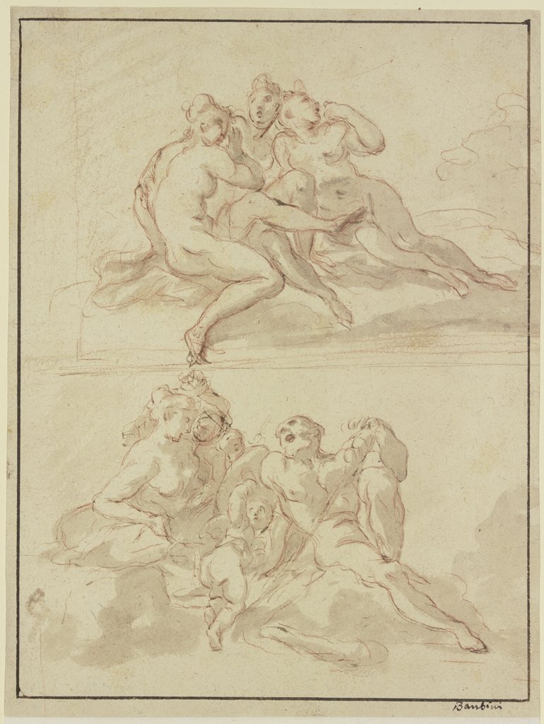 Two allegorical groups, Nicolò Bambini;   ?