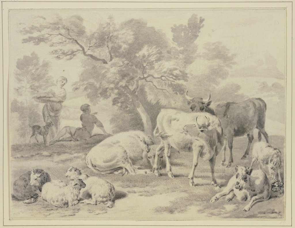 Herd with shepherds, Dirck van Bergen