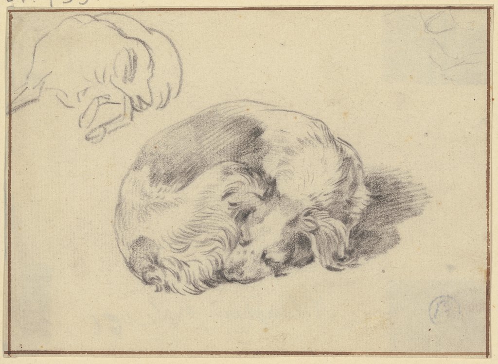 Two sleeping dogs, Nicolaes Berchem