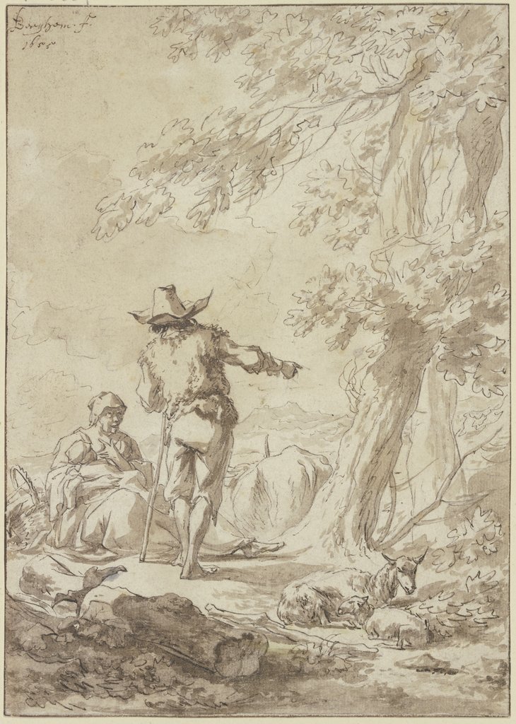 Hirtenfamilie unter einem Baume ruhend, Nicolaes Berchem