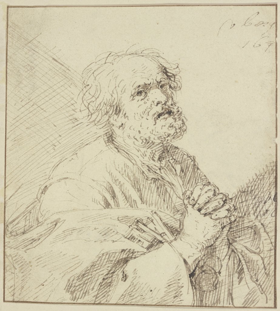 Saint Peter praying, half figure, Matthys van den Bergh