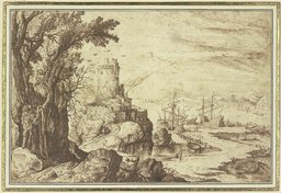 Küstenlandschaft mit Befestigungen, Paul Bril;   ?