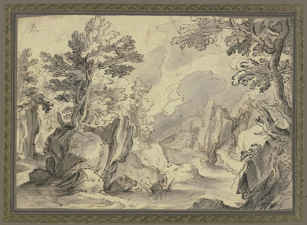 Rock landscape with trees, Paul Bril;   ?