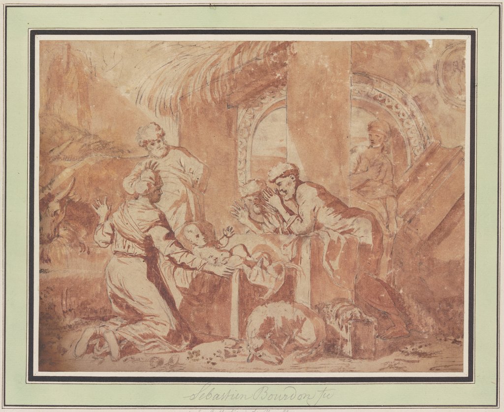 Adoration of the shepherds, Sébastien Bourdon