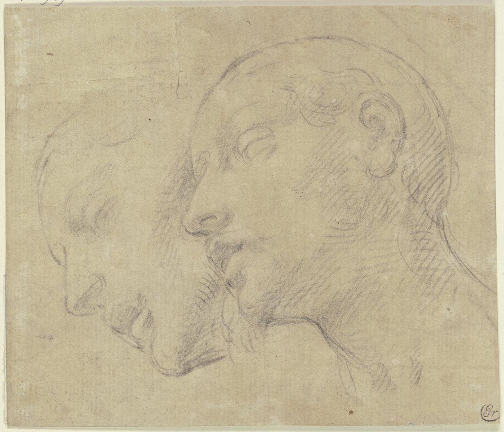 Two heads in view from below, Fra Bartolommeo;   ?