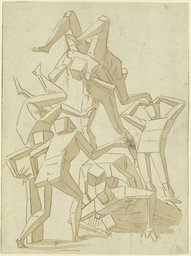 Stereometrische Figuren, übereinander fallend, Luca Cambiaso;  workshop, after Luca Cambiaso