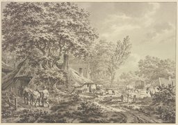 Landschaft mit Bauernhof und Vieh, Jacob Cats