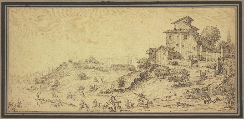 Landschaft mit Hirschjagd, Jacques Callot