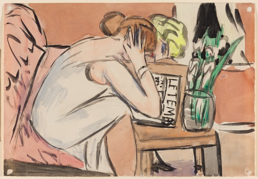 o.T. (Zwei lesende Mädchen), Max Beckmann