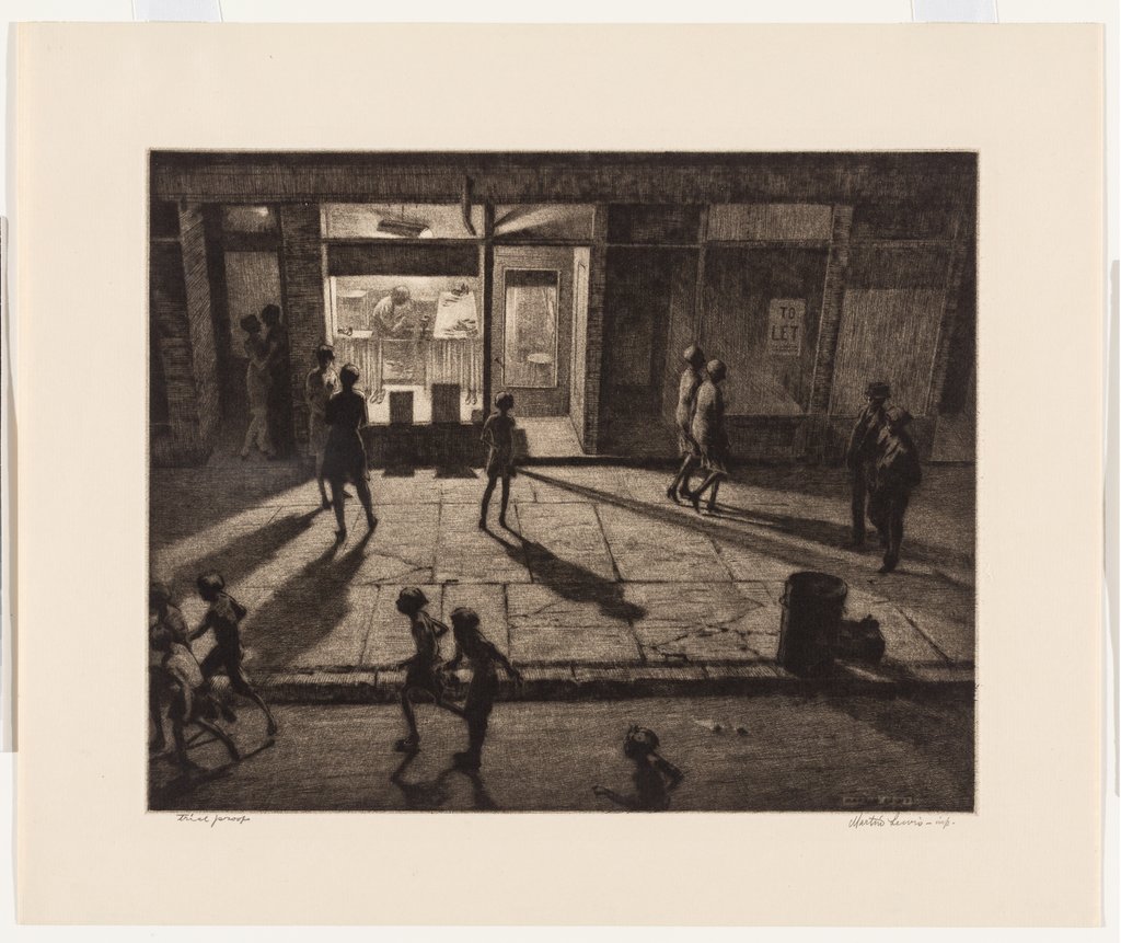 Spring Night, Greenwich Village, Martin Lewis