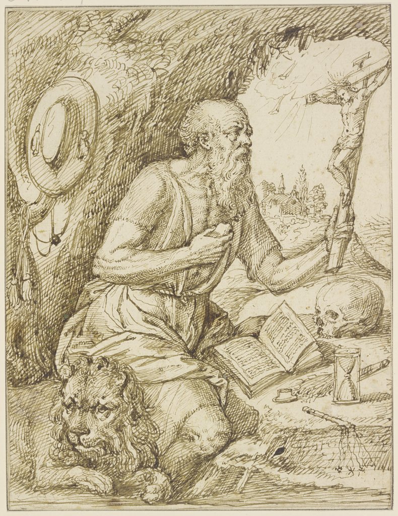 St. Jerome in devotion, Jacques de Gheyn II;   ?