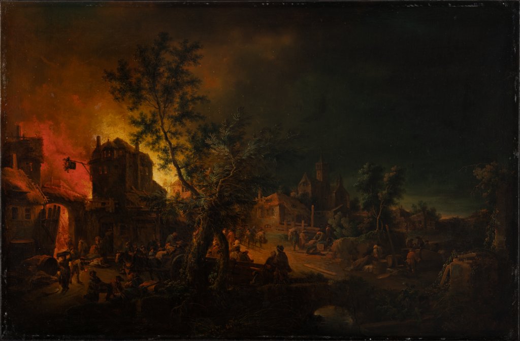 Nächtliche Feuersbrunst, Johann Georg Trautmann