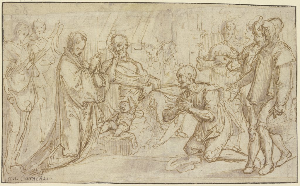 Adoration of the shepherds, Annibale Carracci;   ?