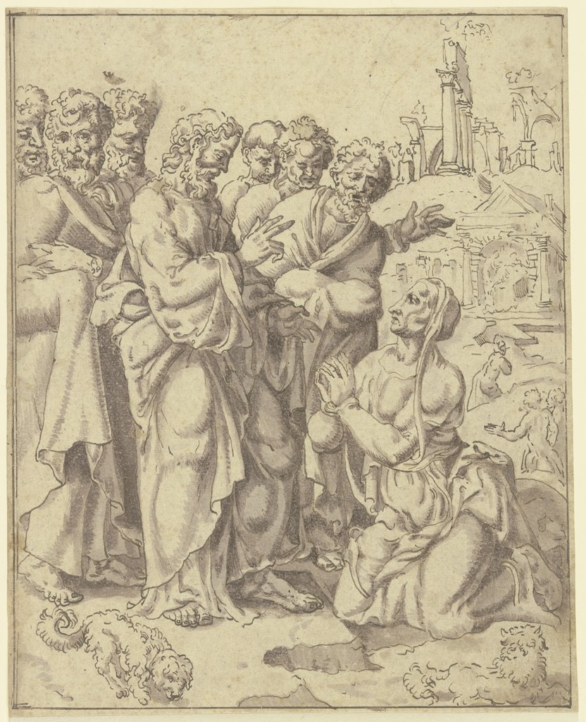 Christus und die blutflüssige Frau, Maarten van Heemskerck;   ?