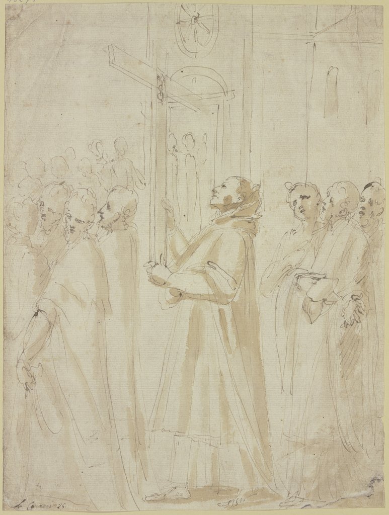 Procession of monks holding the cross, Ludovico Carracci;   ?