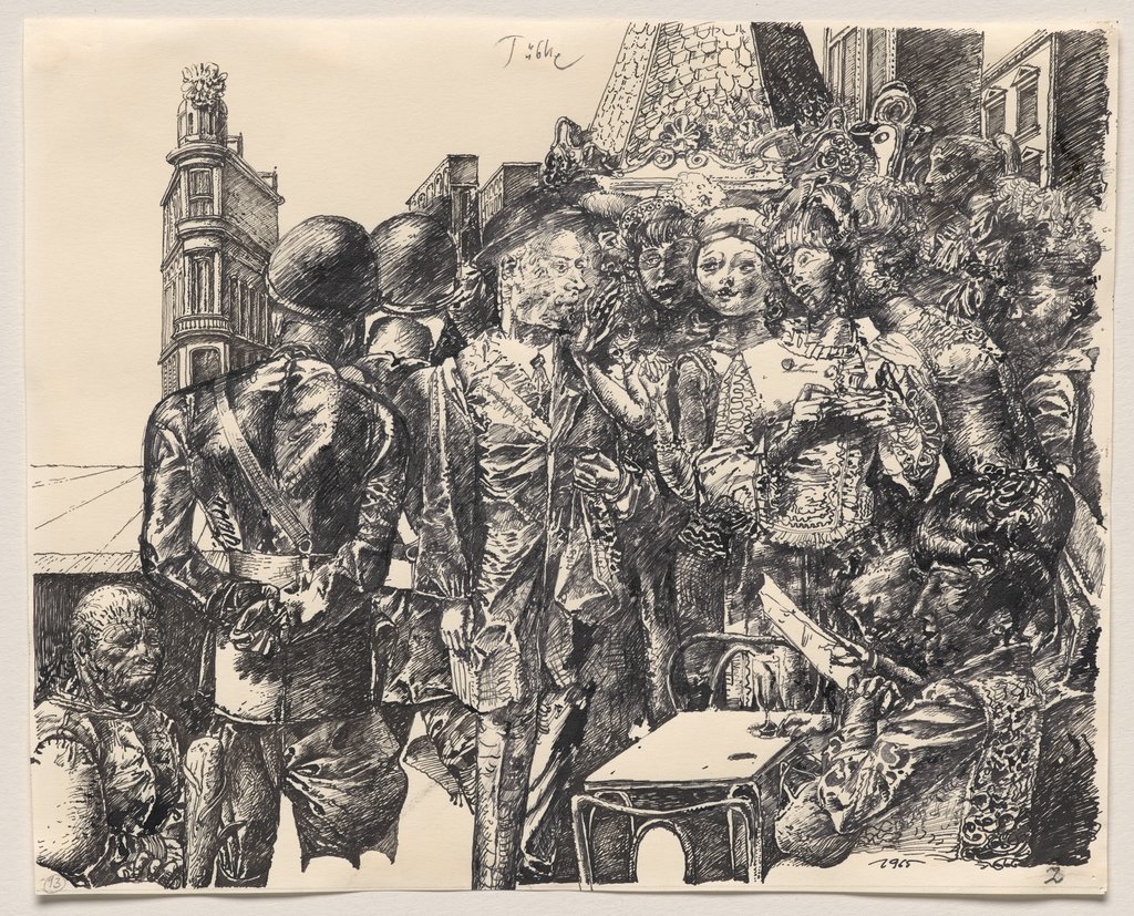 Street in Brussels (with Self-Portrait), Werner Tübke