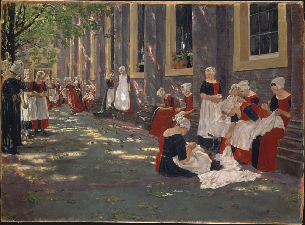 Freistunde im Amsterdamer Waisenhaus, Max Liebermann